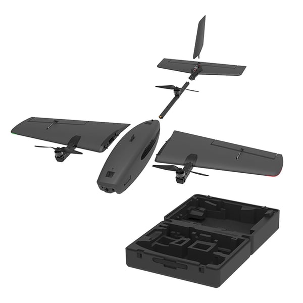 T2 VTOL Cruza - RC fly - 120 cm Vingefang - VTOL med Hovring - Dobbeltmotor - PNP med Flight Controller - Kulfiber - Sort