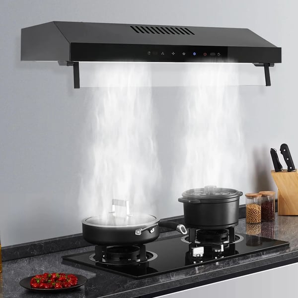 Køkkenemhætte 60 cm - Underbygget/Væghængt - Touch- & Geststyring - Op til 715 CFM - Støjniveau 55 dB - Motor 2x100 W - LED 6500K