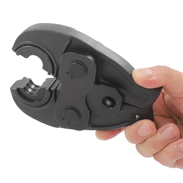 Hydrauliset puristuspihdit - Puristustyökalu - U-leuat 16, 20, 25, 32 mm - 360° kääntyvä pää - Kantolaukulla - Vaaleansininen