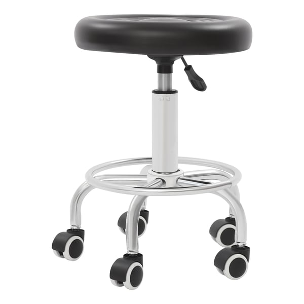 Baarituoli - Kääntyvä pyörillä - Korkeus 45–57 cm - Kantavuus 150 kg - Ergonominen PU-nahkaistuin - Teräsjalusta