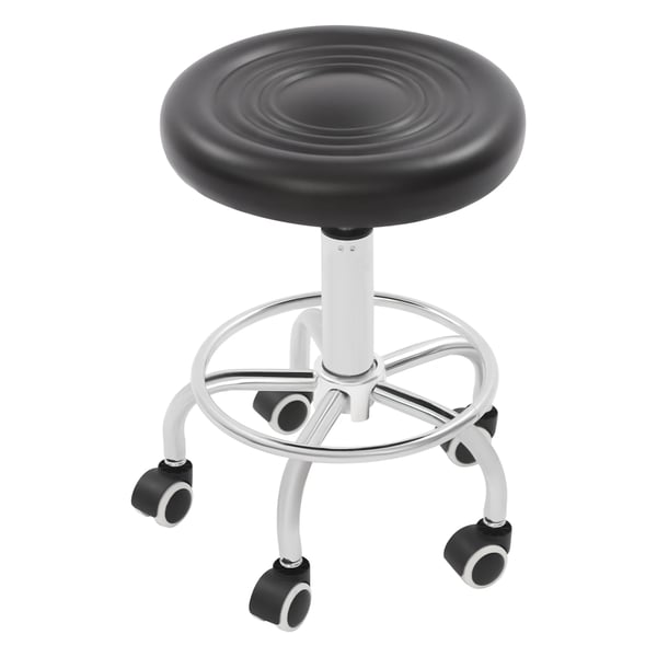 Baarituoli - Kääntyvä pyörillä - Korkeus 45–57 cm - Kantavuus 150 kg - Ergonominen PU-nahkaistuin - Teräsjalusta