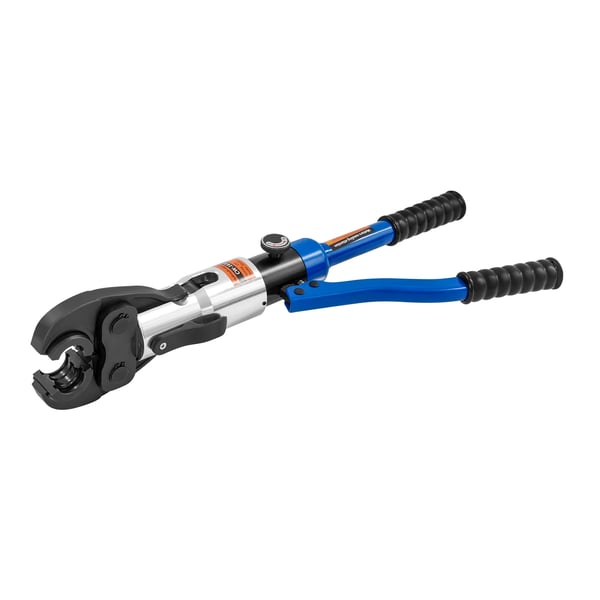 Hydraulisk pressetang - Crimpetang 10 t - TH-bakker 16/20/26/32 mm - 360° drejbart hoved - Lyseblå