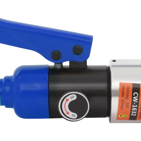 Hydraulisk krimptang til kobberrør - Håndhydraulisk presværktøj - 10 t / 10.000 kg - 5 V-bakker V12–V28 - Stål/Aluminium - Sort
