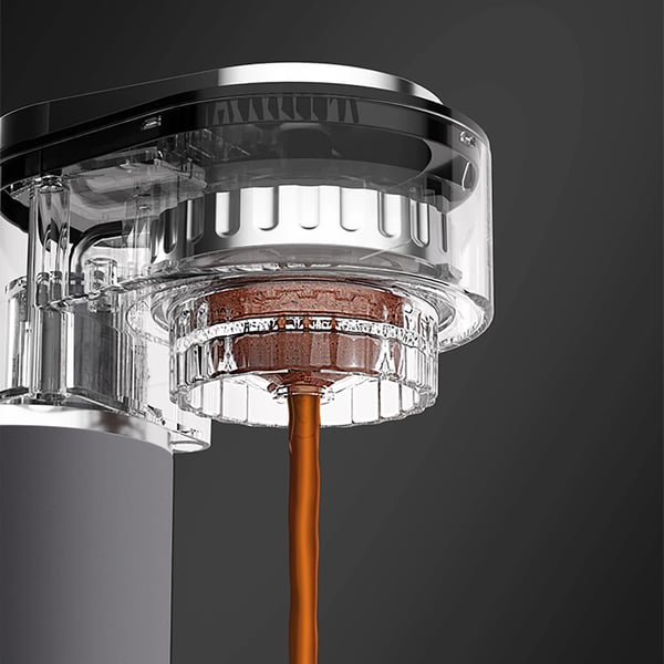 C180 - Bærbar mini kaffemaskine & espressomaskine - 15 bar tryk - Varm/kold brygning - Nem rengøring - 5–10 kopper - EU-stik - Mørkegrå