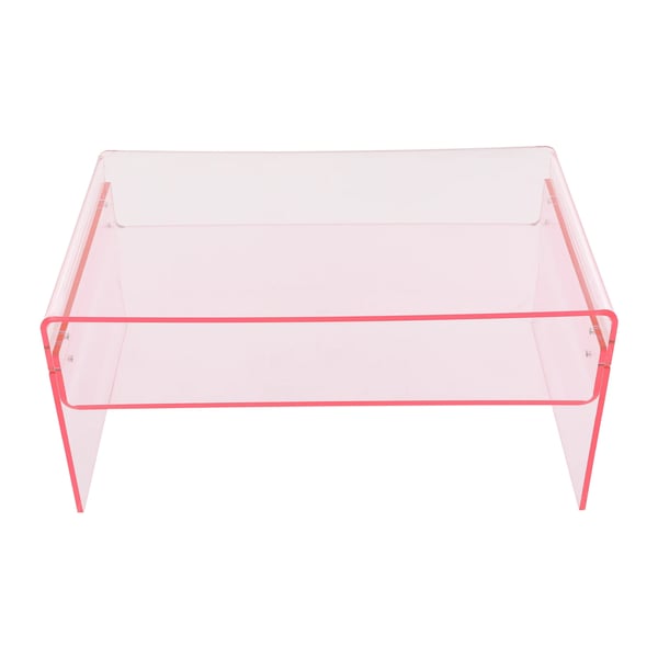 Akryl Sidobord - Soffbord - 2 Hyllplan - Rektangulär - Akryl 10 mm - Bärförmåga 40 kg - Röd