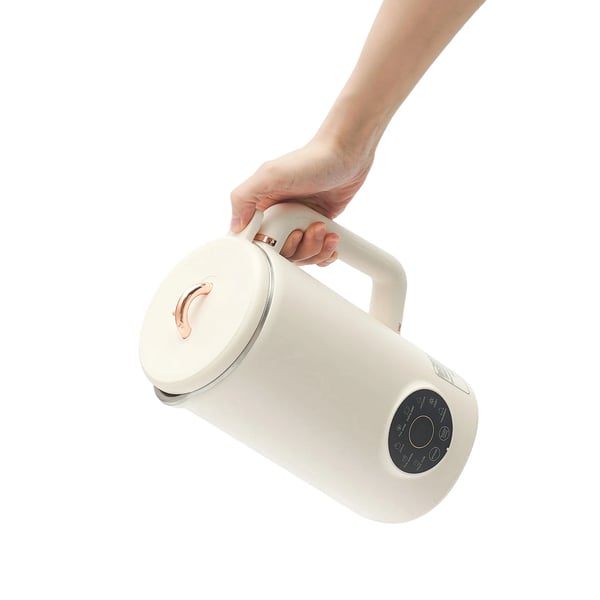 Soijamaitokeitin ja tehosekoitin - Pöytämalli - 1 l - 304 ruostumaton teräs - 10 terää - 30000 r/min - 600 W lämmitys - 220 V EU‑pistoke - Norsunluu