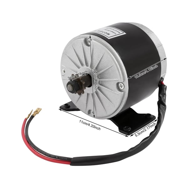 24V 350W DC harjallinen moottori - Sähköskuutti/Sähköpyörä/Sähköajoneuvo - IP54 - Korkea vääntö - 11-hampainen ketjuratas - 2700 r/min - Kuorma 100 kg