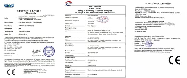 Rørgevindmaskine - Skraldesæt - 2300 W - Gevindområde 20,9–59,6 mm - 6 gevindbakker (1,27–5,08 cm) - 230–240 V 50 Hz - Sort
