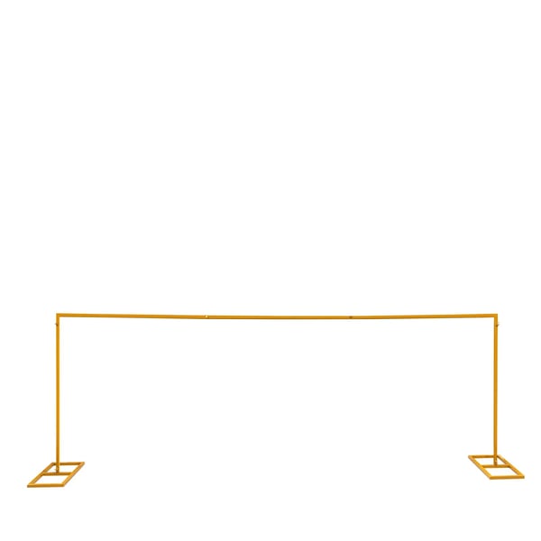Bryllupsbue Stativ - Kvadratisk Baggrundsramme - Justerbar 3 m - Kraftig Metal - Med Fod - Str. L - Guld
