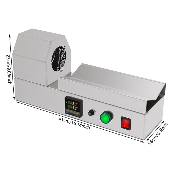 Krympemaskine til vinkapsler - Elektrisk - Til PVC/PP-kapsler - LED-display - 220V 60Hz - Sølv