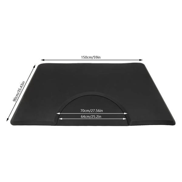 Frisørmåtte - Frisørstolmåtte - Ergonomisk - Skridsikker - Vandtæt - PVC - 91 x 152 cm - Hvid