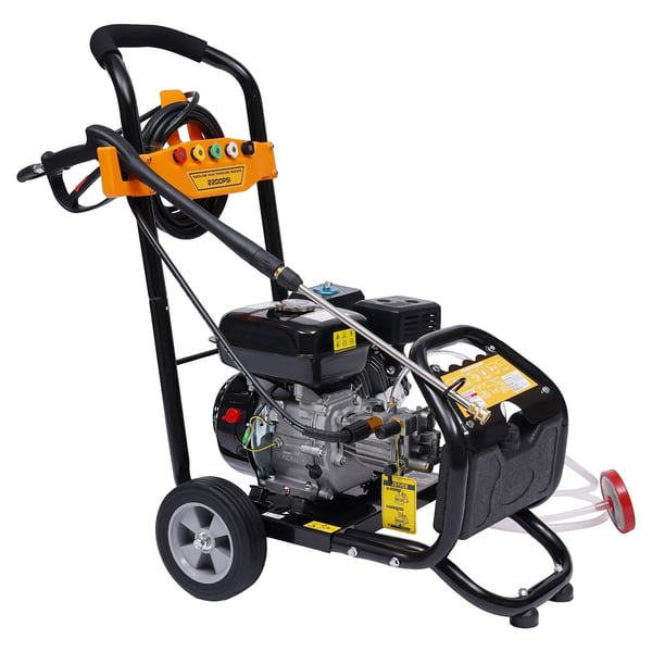 Højtryksrenser - Bilvask - 7,5 HP 2200 PSI - 5 Dyser - Let at Flytte - Robust - Til Bil & Have
