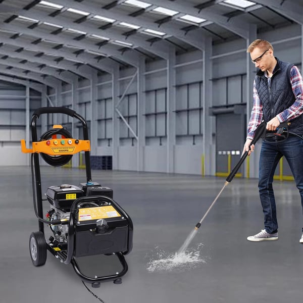 Højtryksrenser - Bilvask - 7,5 HP 2200 PSI - 5 Dyser - Let at Flytte - Robust - Til Bil & Have