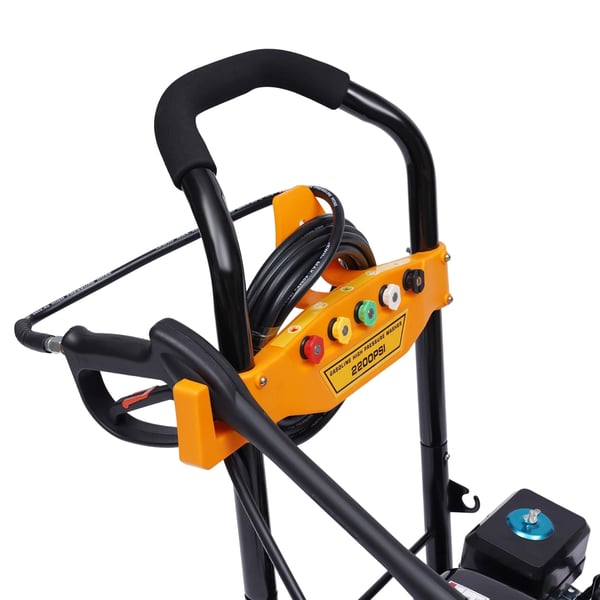 Højtryksrenser - Bilvask - 7,5 HP 2200 PSI - 5 Dyser - Let at Flytte - Robust - Til Bil & Have