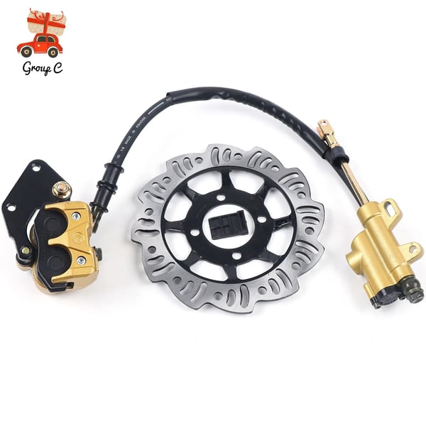 Hydraulisk Skivebremse Sæt - Til 49–125cc 4‑takt Mini Dirt/Pocket Bike - Perforeret Bremseskive - Slidstærk Bremseslange - Komplet Kit