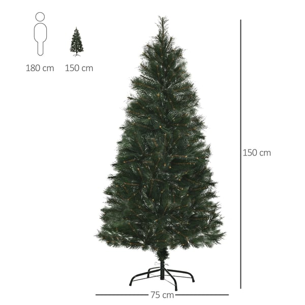Julgran - Konstgjord julgran - 1,5 m - Ø 75 cm - 219 grentoppar - PVC - Utan belysning - Grön