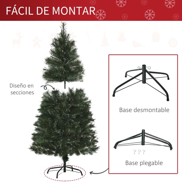 Julgran - Konstgjord julgran - 1,5 m - Ø 75 cm - 219 grentoppar - PVC - Utan belysning - Grön