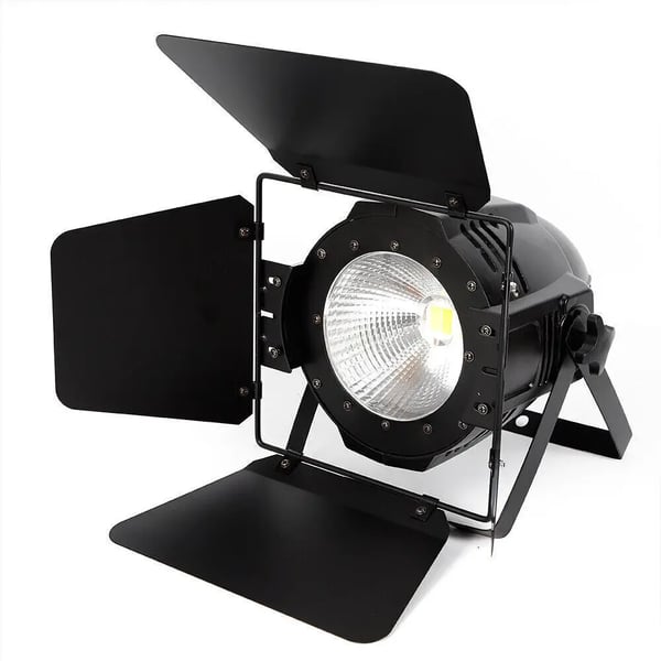 COB Scenelys 2‑i‑1 - PAR lampe med barndøre - 100 W - 220 V AC - CE‑godkendt - Uden lyskilde