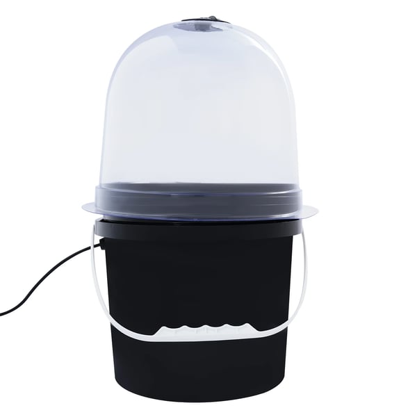 Hydroponinen klooneri - Aeroponinen propagaattori - 8 reikää - 5 l - Sumutekniikka - Pyöreä - PP/PVC - Musta