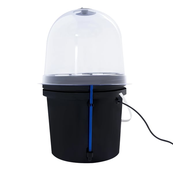 Hydroponinen klooneri - Aeroponinen propagaattori - 8 reikää - 5 l - Sumutekniikka - Pyöreä - PP/PVC - Musta
