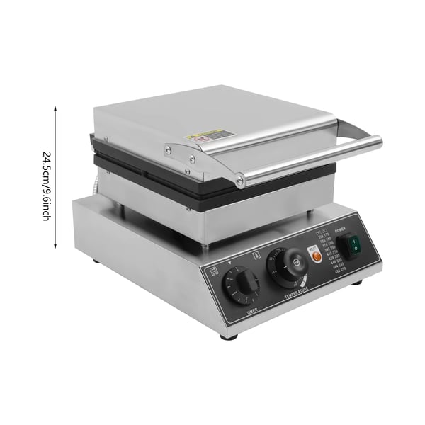 Elektrisk vaffeljern - Kommerciel vaffelmaskine - 4 forme - Kvadratisk - 220 V/1750 W - 50–300 °C - Timer 0–5 min