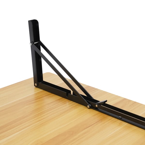 Vægmonteret arbejdsbord - Foldbar 2 stk - Bæreevne 226,8 kg - Træ & stål - Størrelse 60×58×25 cm pr. bord - Sort