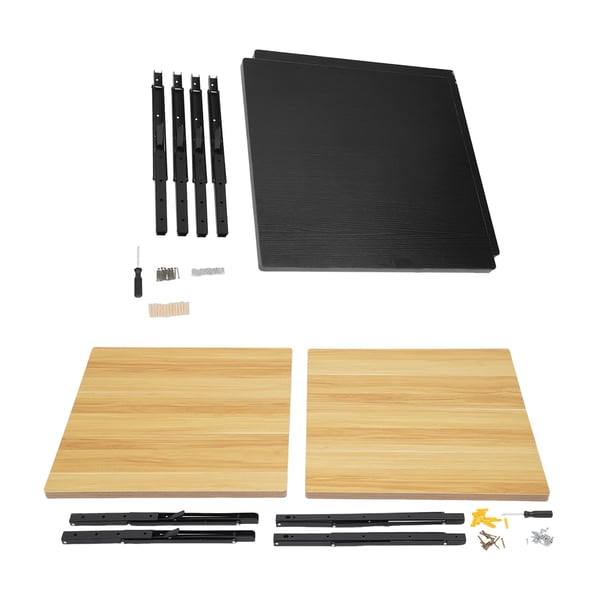 Vægmonteret arbejdsbord - Foldbar 2 stk - Bæreevne 226,8 kg - Træ & stål - Størrelse 60×58×25 cm pr. bord - Sort