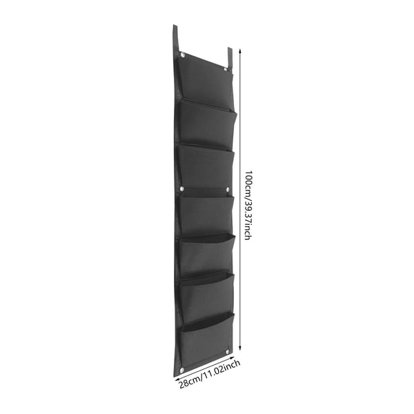Seinäkiinnitteiset kasvatuspussit - Vertikaalinen seinäistutus - 10 kpl - 7 taskua/pussi - 28×100 cm - 10 kg/pussi - Hengittävä huopa - Musta