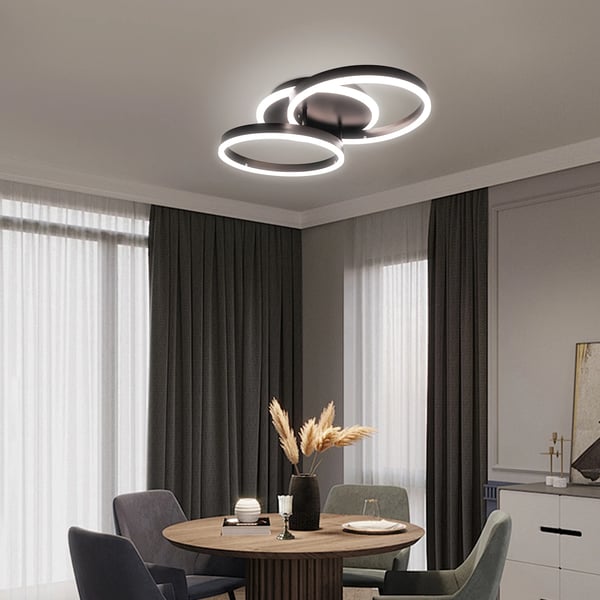 Moderne LED loftlampe - Loftarmatur - Aluminium - 220 V AC - Ikke dæmpbar - CE - Sort
