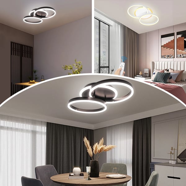 Moderne LED loftlampe - Loftarmatur - Aluminium - 220 V AC - Ikke dæmpbar - CE - Sort