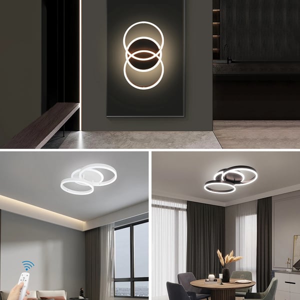 Moderne LED loftlampe - Loftarmatur - Aluminium - 220 V AC - Ikke dæmpbar - CE - Sort