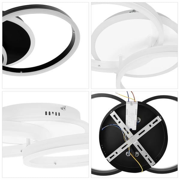Moderne LED loftlampe - Loftarmatur - Aluminium - 220 V AC - Ikke dæmpbar - CE - Sort