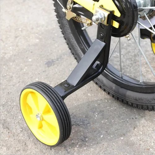 Børnecykel 40 cm - Unisex 5–8 år - Støttehjul - Justerbart sæde - Dobbelte bremser - Støddæmpende dæk - Let legeringsramme - Nem at samle
