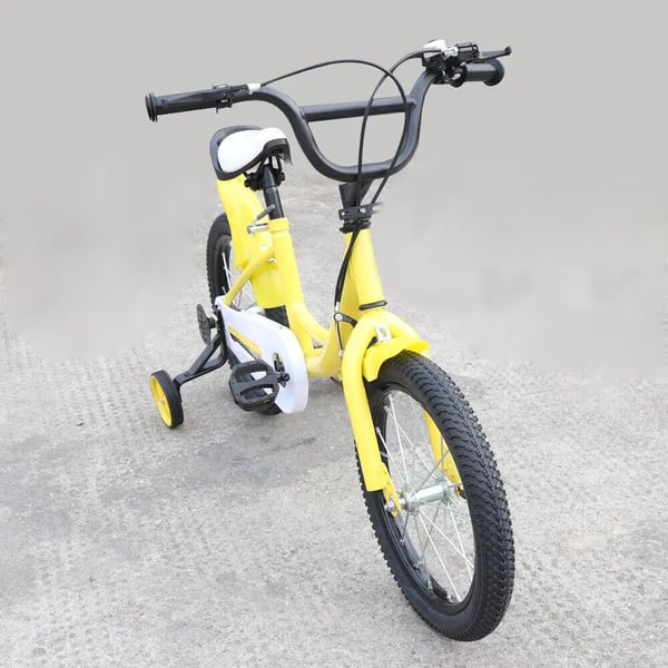 Børnecykel 40 cm - Unisex 5–8 år - Støttehjul - Justerbart sæde - Dobbelte bremser - Støddæmpende dæk - Let legeringsramme - Nem at samle