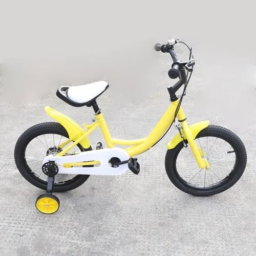 Børnecykel 40 cm - Unisex 5–8 år - Støttehjul - Justerbart sæde - Dobbelte bremser - Støddæmpende dæk - Let legeringsramme - Nem at samle