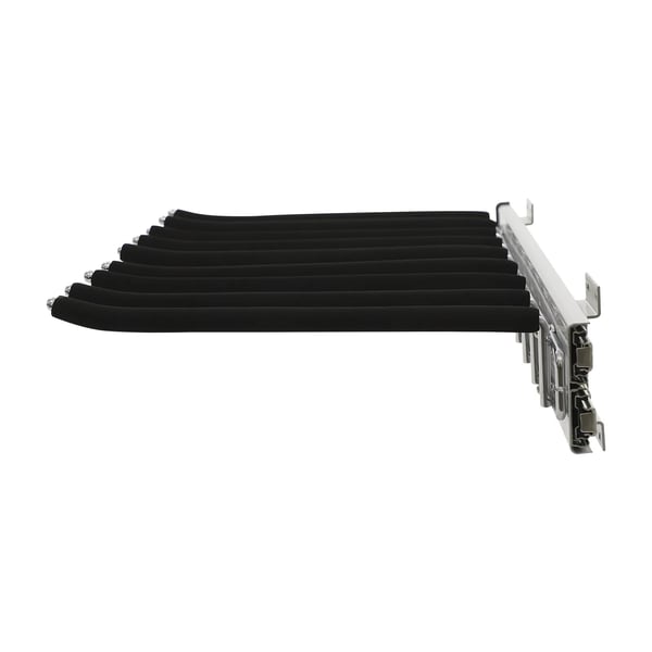 Bukseholder til garderobe - Vægmontering - 9 Stænger - Maks 16 kg - Venstre Montering - 46×32,5 cm - ABS/Alu/Rustfrit Stål - Sort/Sølv