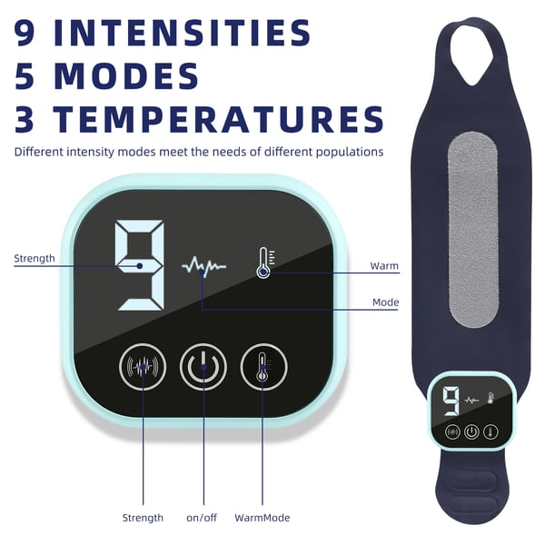 Elektrisk håndledsmassageapparat - Opvarmet Håndledsstøtte - 3 Niveauer Varmekompression - EMS Muskelstimulator - Sort