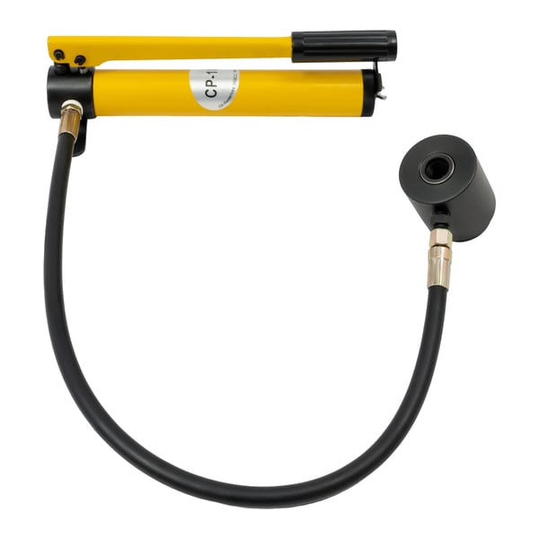 Hydraulinen lävistinsarja - 8 t - 22–60 mm - Teräs - Työkalulaatikolla - Keltainen