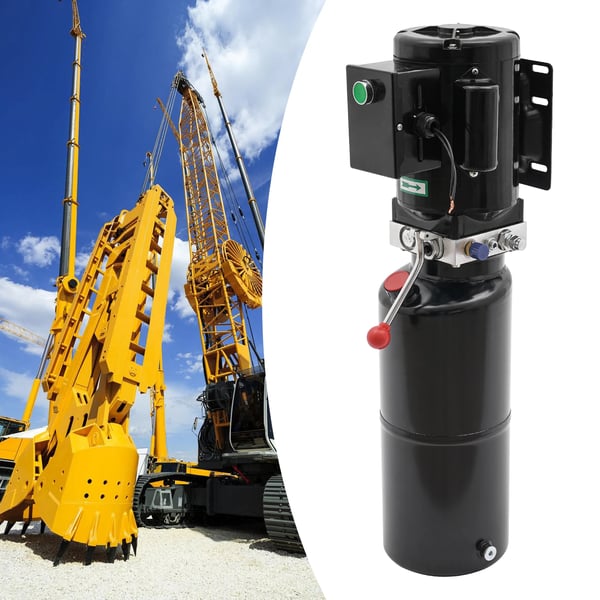 Hydraulpumpe til billøfter - Kraftenhed - Effekt 2,2 kW - Tank 10 L - Omdr. 2850 rpm - Maks. tryk 18 MPa - Flow 4,6 L/min - Sort