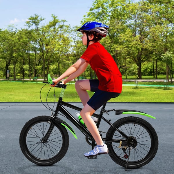Børnecykel - 50 cm hjul - Frontaffjedring - Titanforgaffel - Stålramme - Fælgbremser - Uden støttehjul - Grøn