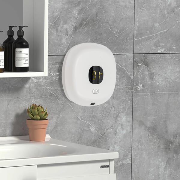 Skumsæbedispenser - Automatisk sæbepumpe vægmonteret - Berøringsfri sensor 4–6 cm - Kapacitet 300 ml - Hurtig opladning 1,5 t