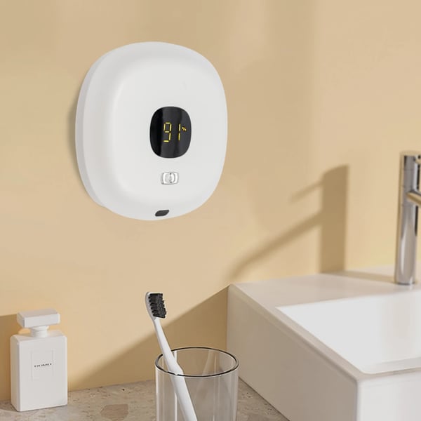 Skumsæbedispenser - Automatisk sæbepumpe vægmonteret - Berøringsfri sensor 4–6 cm - Kapacitet 300 ml - Hurtig opladning 1,5 t