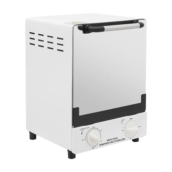 Kynsityökalujen sterilointilaite - Desinfiointikaappi - 12 l - 1000 W - 0–250 °C - 3 infrapunakvartsiputkea - 110–220 V - EU‑pistoke - Valkoinen