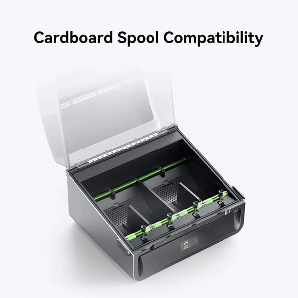 Filamentopbevaring - Filamentsystem - 4 spor - Automatisk filament-skift - RFID-læser - Slutsensor - Tør opbevaring med tørmiddel - Rød