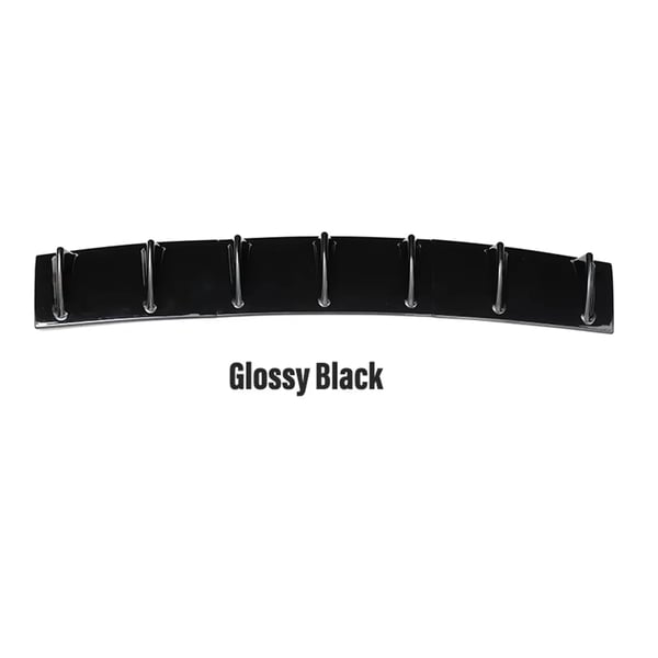 Universal bagkofanger diffuser - 3-delt spoiler/lip - Universal pasform - Hajfin-design med 7 finner - Nedre body-lip - Blank sort