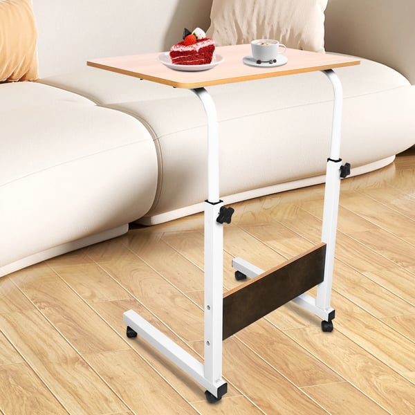 Mobilt laptopbord - Rullebord til seng/sofa - Højdejusterbart 70–90 cm - Bordplade 60×40 cm - Maks. belastning 15 kg - MDF & stål - Brun