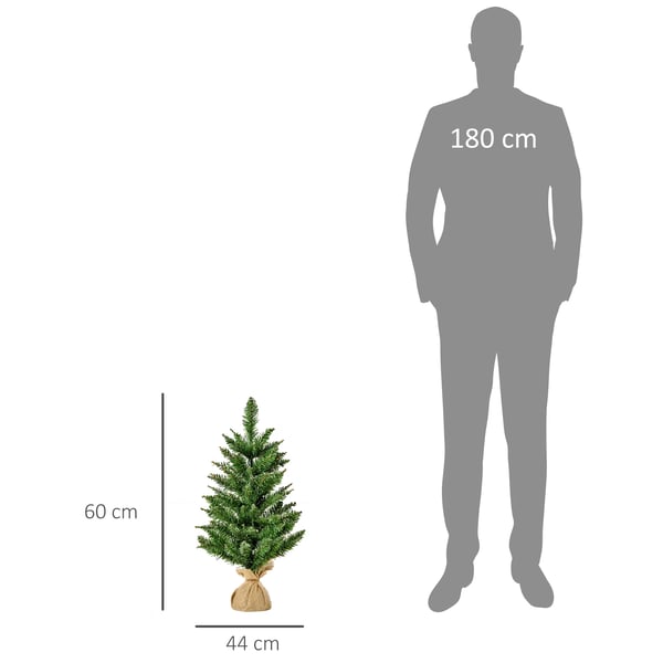 Konstgjord Mini-julgran - Bordsgran - 60 cm Höjd - PVC-grenar - Metallstativ - Vit
