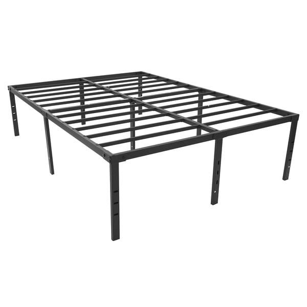 Metal sengestel - 135×189 cm - 500 kg bæreevne - Højde 45,7 cm - Jernramme - Samling kræves - Sort
