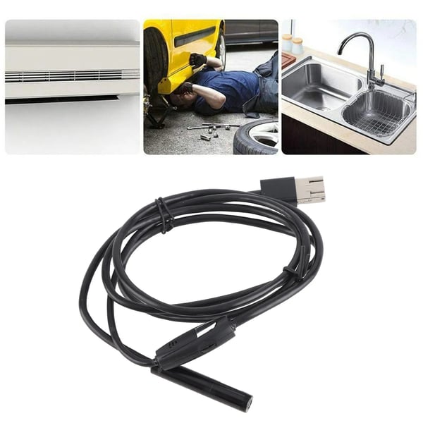USB-tarkastuskamera - Teollinen Endoskooppi - 8 mm, 1920×1080 Full HD, IP67 Vedenpitävä, 1 m Kaapeli, Autokorjaukseen & hitsaussaumoille - Musta