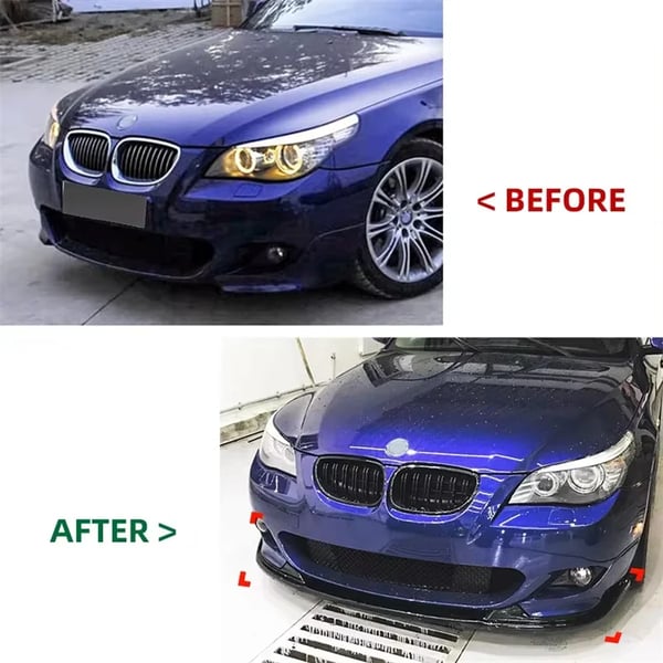 E60/E61 5-serie 2005–2010 M Sport - Frontsplitter/lip spoiler - Passer 525i 530i 540i 550i - Armygrøn